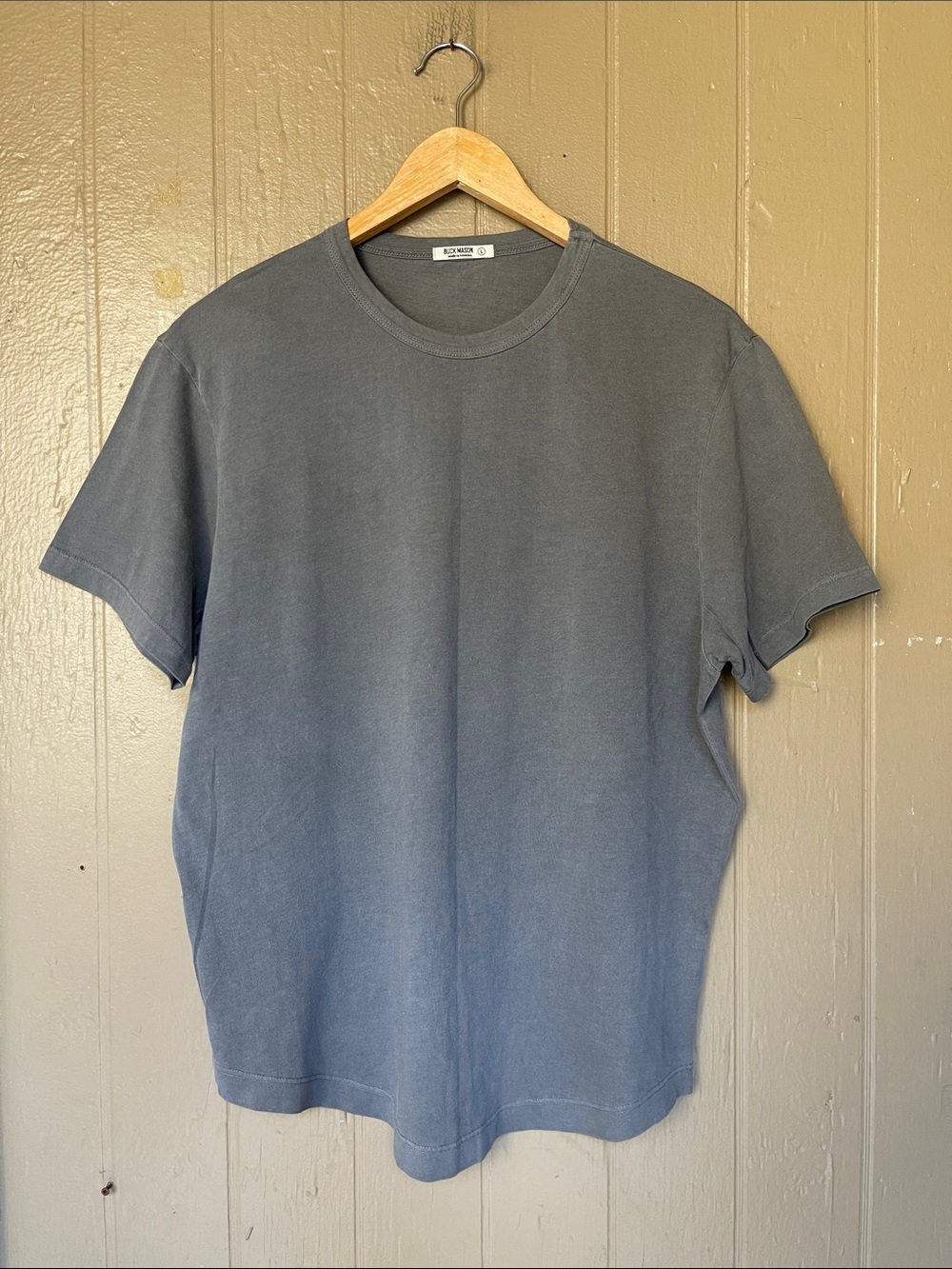 Buck Mason Slubcurbed Men's Crew Neck Hem Tee in Venice Wash Size L